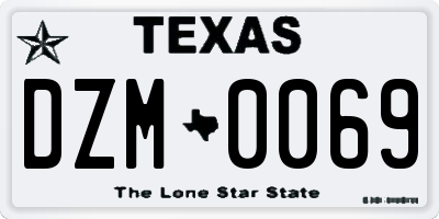 TX license plate DZM0069