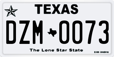 TX license plate DZM0073