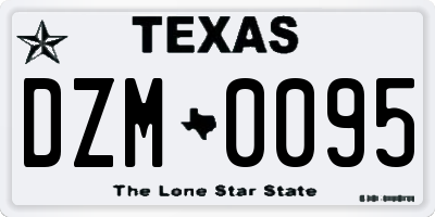 TX license plate DZM0095