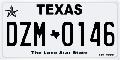 TX license plate DZM0146