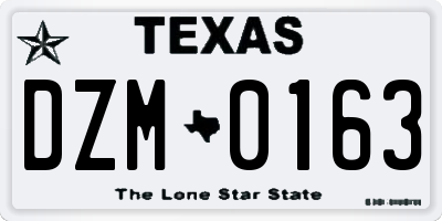 TX license plate DZM0163