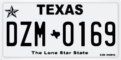 TX license plate DZM0169