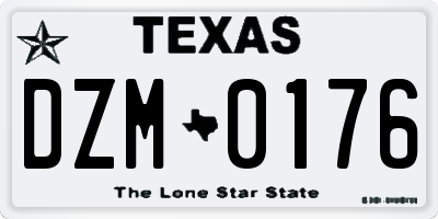 TX license plate DZM0176