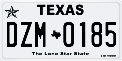 TX license plate DZM0185