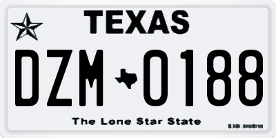 TX license plate DZM0188