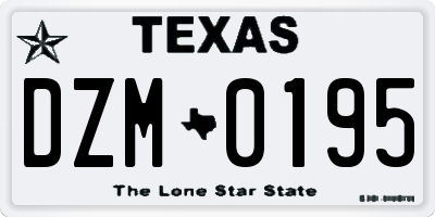 TX license plate DZM0195