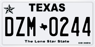 TX license plate DZM0244