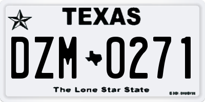 TX license plate DZM0271