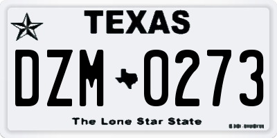 TX license plate DZM0273