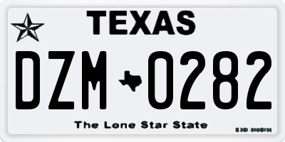 TX license plate DZM0282