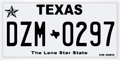TX license plate DZM0297