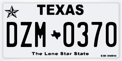 TX license plate DZM0370