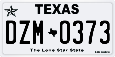 TX license plate DZM0373