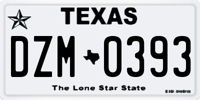 TX license plate DZM0393
