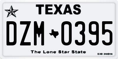 TX license plate DZM0395