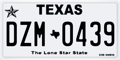 TX license plate DZM0439