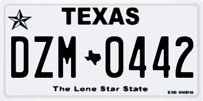TX license plate DZM0442