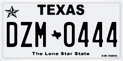 TX license plate DZM0444