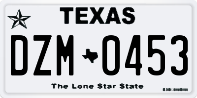 TX license plate DZM0453
