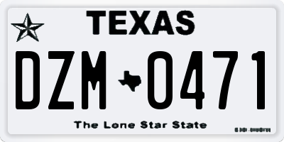TX license plate DZM0471