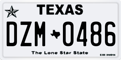 TX license plate DZM0486