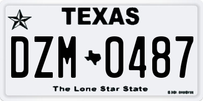 TX license plate DZM0487