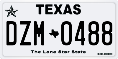 TX license plate DZM0488