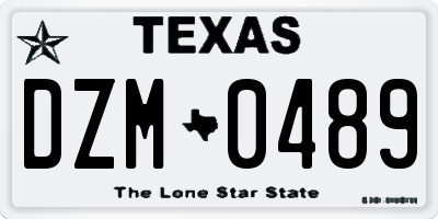 TX license plate DZM0489