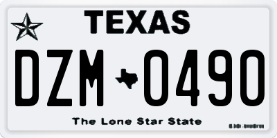 TX license plate DZM0490