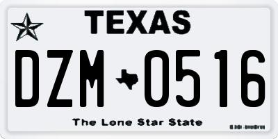 TX license plate DZM0516