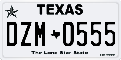 TX license plate DZM0555