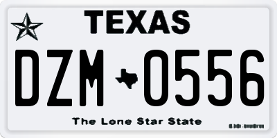 TX license plate DZM0556