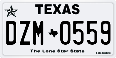 TX license plate DZM0559