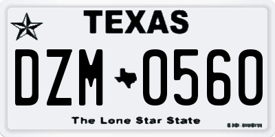 TX license plate DZM0560