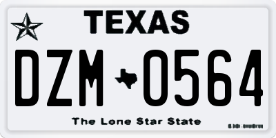 TX license plate DZM0564