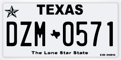 TX license plate DZM0571