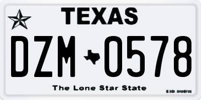 TX license plate DZM0578