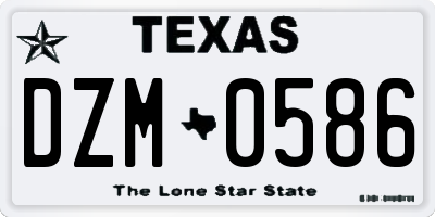 TX license plate DZM0586