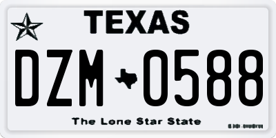 TX license plate DZM0588