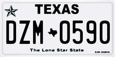 TX license plate DZM0590