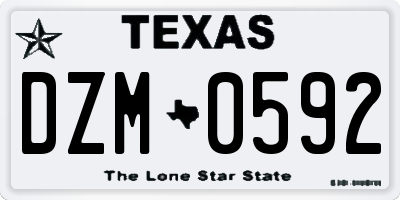 TX license plate DZM0592