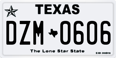 TX license plate DZM0606