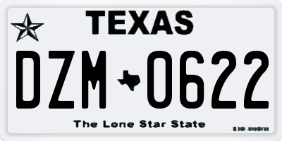 TX license plate DZM0622