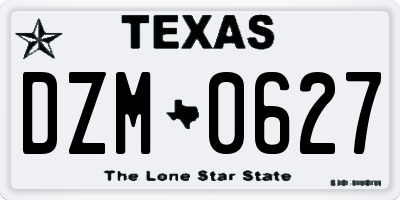 TX license plate DZM0627
