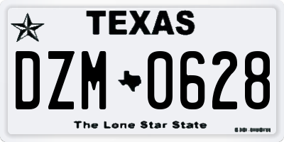 TX license plate DZM0628