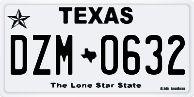TX license plate DZM0632