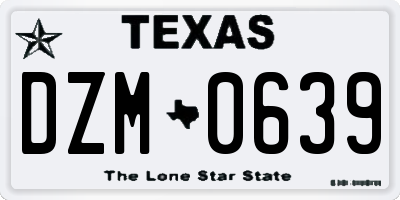 TX license plate DZM0639