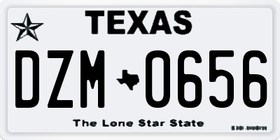 TX license plate DZM0656