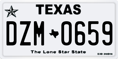 TX license plate DZM0659