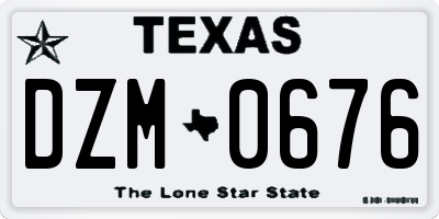 TX license plate DZM0676